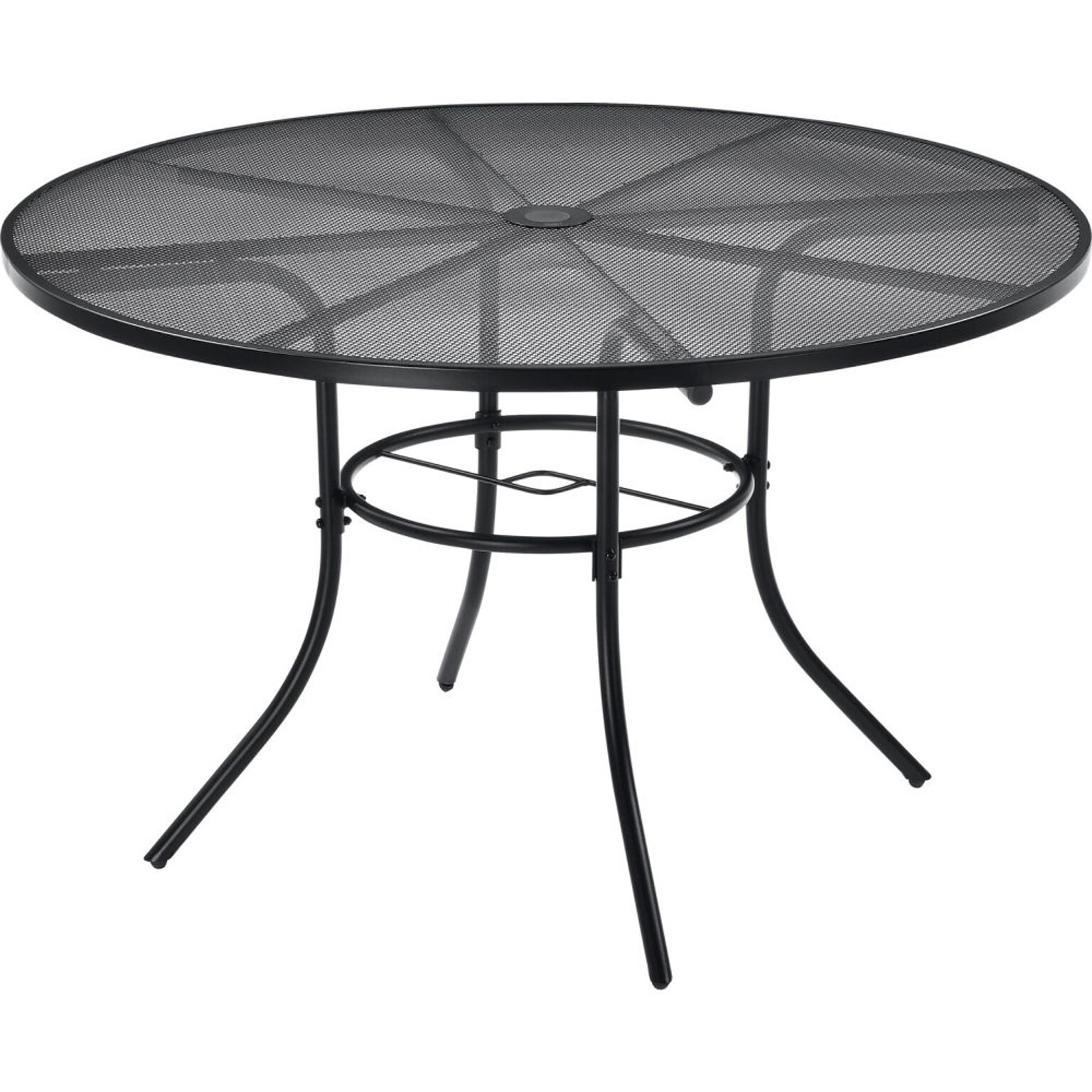 Global Industrial 48 Round Outdoor Cafe Table, Steel Mesh, Black (262082)