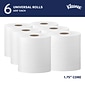 Kleenex Essential Plus+ Recycled Hardwound Paper Towels, 1-ply, 600 ft./Roll, 6 Rolls/Carton (50606)