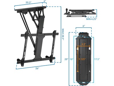 Mount-It! Full-Motion Motorized Ceiling TV Mount, 77 Lbs. Max. (MI-4224)