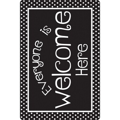 Ashley Smart Poly Computer Mouse Pad, 8" x 10", Everyone is Welcome Here, BW Dots, 6/Pack (ASH12509-6)