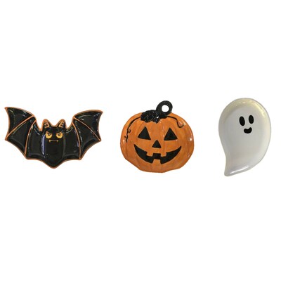 Halloween Plates Ghost, Pumpkin, Bat, Set of 3