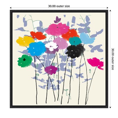 Amanti Art Multicolored Meadow Flowers by Jenny Frean Framed Canvas Wall Art Print, 30" x 30" (A42678027405)
