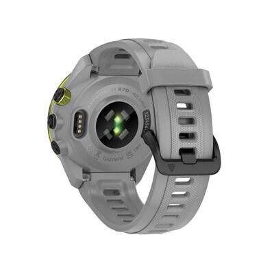 Garmin Approach S70 Golf Smartwatch, GPS, 42mm, Black Ceramic Bezel, Powder Gray Silicone Band (010-02746-01)