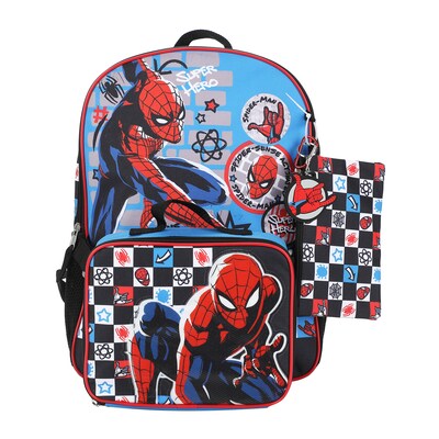 Bioworld Spiderman Kids 5-Piece Backpack Set, Large, Multicolor (B1B7XT6USMSB00)