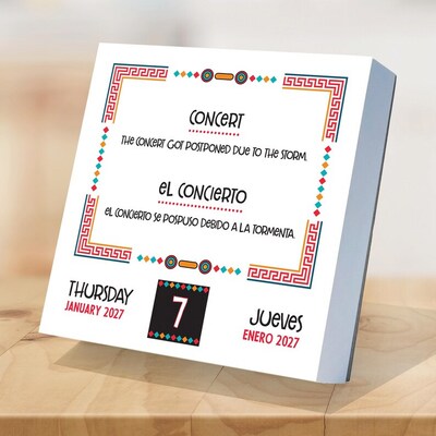 2027 TF Publishing Spanish Words 3.25" x 5.25" Daily Day-to-Day Calendar, Multicolored (27-3020)