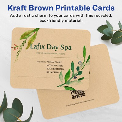 Avery Integrated Cards, 4.25 x 5.5, Matte Kraft Brown, 50/Pack (95276)