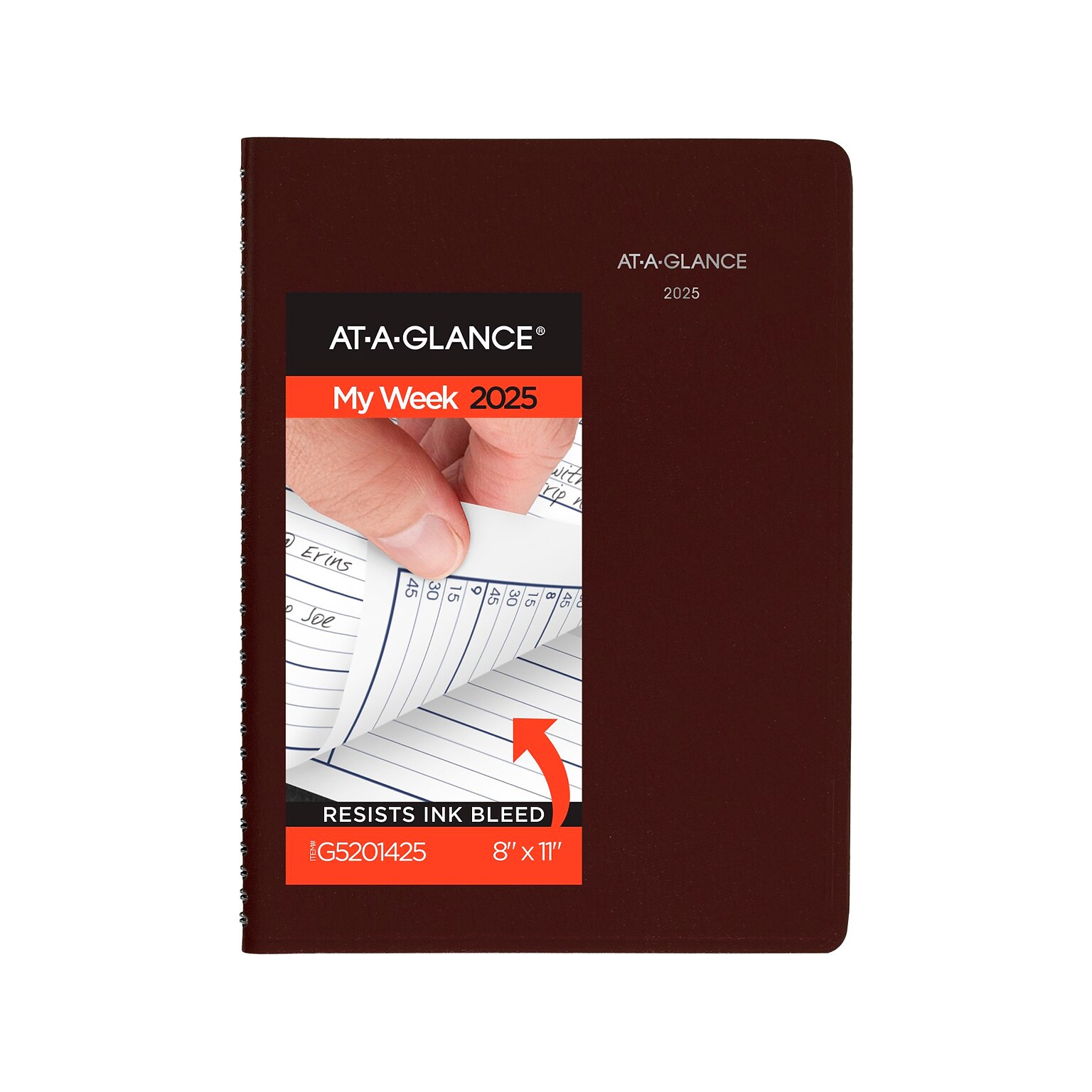 2025 ATAGLANCE DayMinder 8" x 11" Weekly Appointment Book, Faux