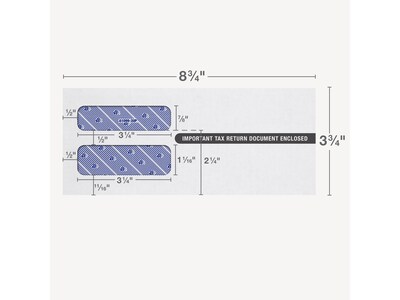 Adams 2024 Self-Seal Security-Tinted Double-Window 1099 Tax Envelope, 8.75" x 3.75", White, 25/Pack (STAX3-24)