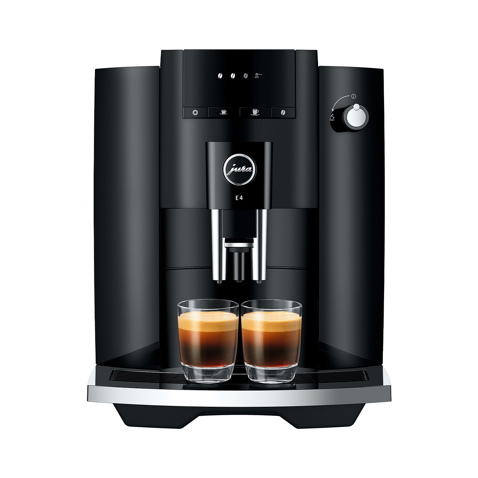 JURA E4 2-Cups Coffee & Espresso Machine Combination, Piano Black (15466)
