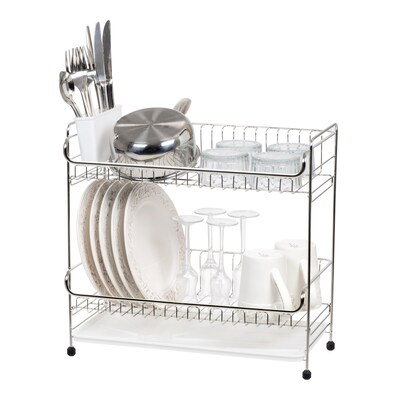 Iris Stainless Steel Dish Rack, White (586696)