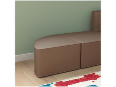 Flash Furniture Bright Beginnings Vinyl Classroom Modular Corner Chair, Brown (MK-KE15686-GG)