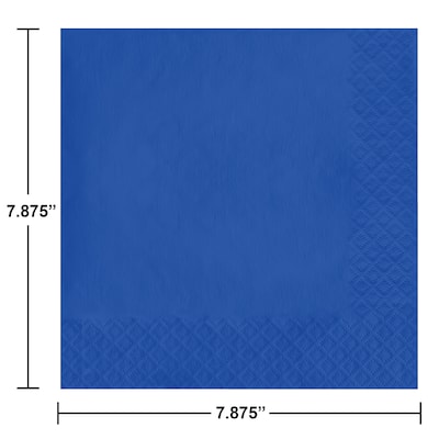 Creative Converting Touch of Color Dinner Napkins, 3-ply, Cobalt Blue, 250/Carton (593147B)