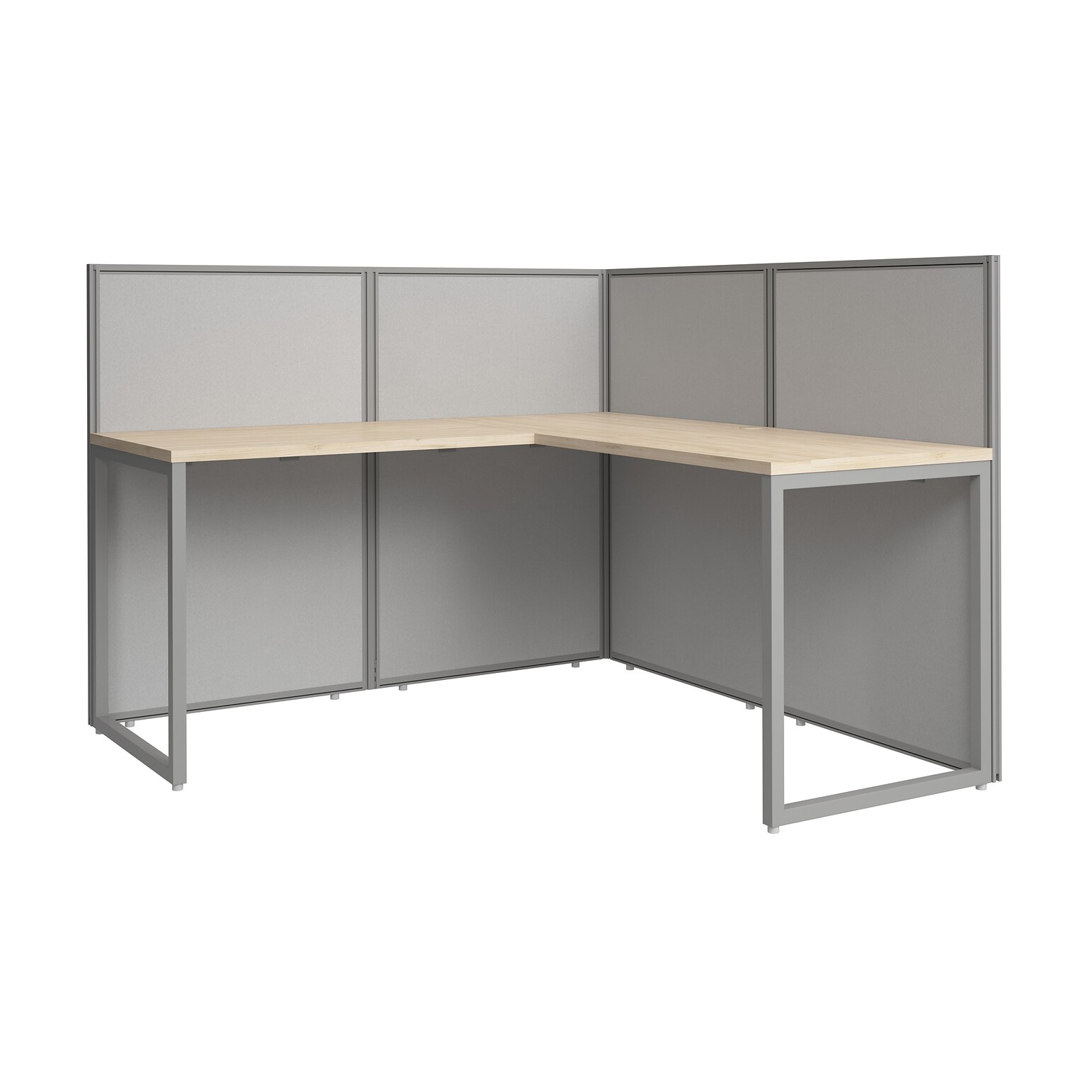 Bush Business Furniture Easy Office 45H x 60W L-Shaped Cubicle Panel Workstation, Natural Elm (EOD360NE-03K)