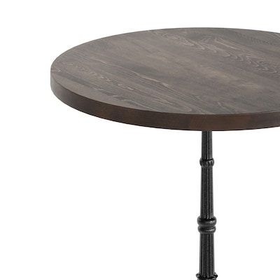 Flash Furniture Bennett 30" Round Wooden Commercial Indoor Table, Dark Brown Top/Black Base (GSFRD30DBST2222)