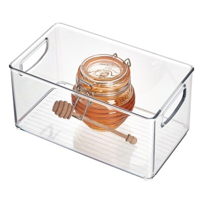 iDESIGN Small Stackable Plastic Storage Bin, Clear (64530)