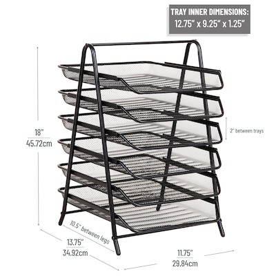 Mind Reader Metal Front Loading Letter Tray, Letter/Legal Size, Black (6TPAPER-BLK)