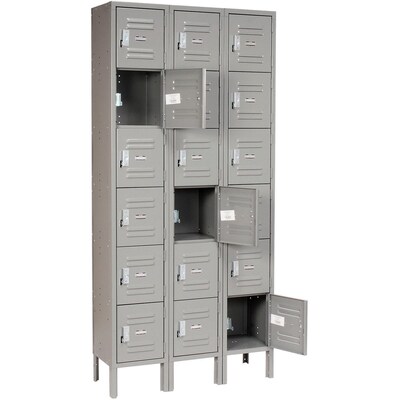 Global Industrial Capital 78H 6-Tier 3-Column Box Locker, Gray (269697GY)