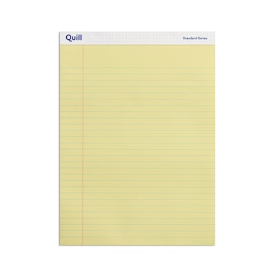 Quill Brand® Standard Series Legal Pad, 8-1/2 x 11, Wide Ruled, Canary  Yellow, 50 Sheets/Pad, 12 Pads/Pack (740022)