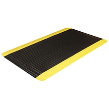 Crown Mats Workers-Delight Deck Plate Supreme Anti-Fatigue Mat, 24 x 36, Black/Yellow (WD 1223YB)