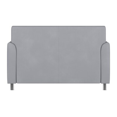 Flash Furniture Hercules Diplomat LeatherSoft Loveseat, Gray/Chrome Legs (BT8272GYCHR)