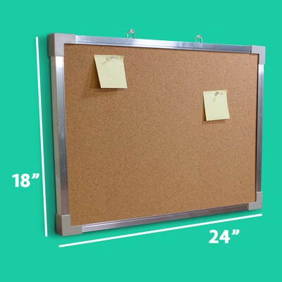 Flipside 18" x 24" Corkboard, Aluminum Framed (FLP10210)