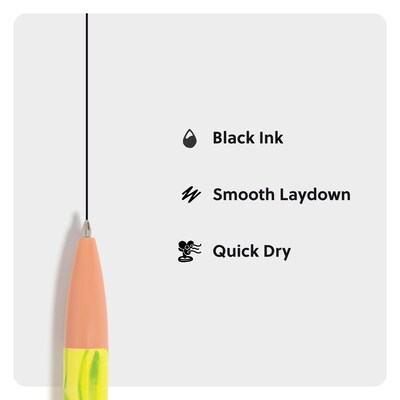 U Brands Retractable Ballpoint Pen, Bold Point, 1.0mm, Black Ink, 2/Pack (7122U01-24)