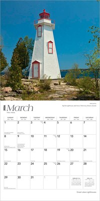2026 BrownTrout Great Lakes Lighthouses 12" x 12" Monthly Wall Calendar (9798330704361)