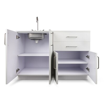 Viva Comfort 36.32'' Exam Room Storage Cabinet With Left Sink, 2-Shelves, 2-Drawers, Gray (ADI902-B-48-L-GRY)