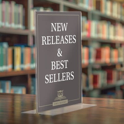 Excello Global Products T-Shape 8.5" x 11" Anti-Glare Sign Holder, Clear (SH-T8511)