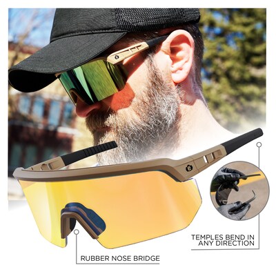 Ergodyne Skullerz AEGIR-HCMI Safety Glasses, Yellow Lens (55212)