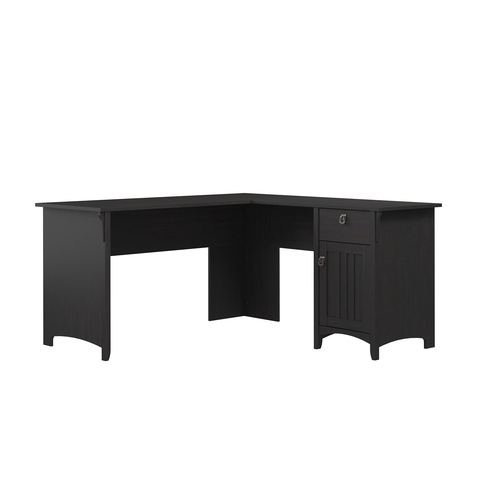 Bush Furniture Salinas 60W L Shaped Desk with Storage, Vintage Black (SAD160VB-03)