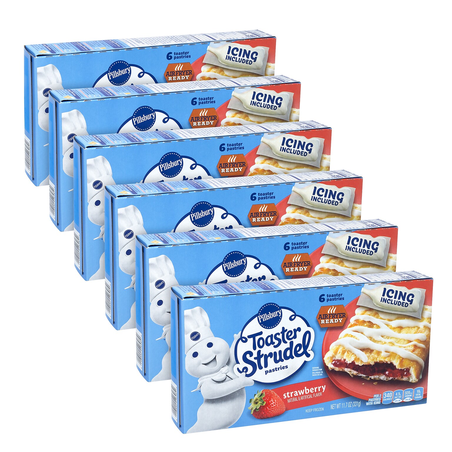 Pillsbury Toaster Strudel, Strawberry, 11.7 oz, 36/Pack (600-04142)