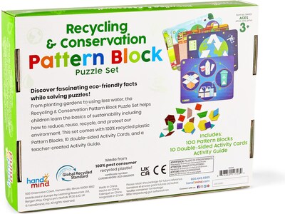 hand2mind Recycling & Conservation Pattern Block Puzzle Set (94459)