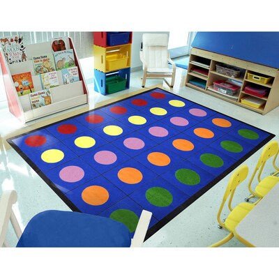 Joy Carpets Lots of Dots Nylon 7'8" x 10'9" Machine Tufted Rug, Multicolored (1430D-01)