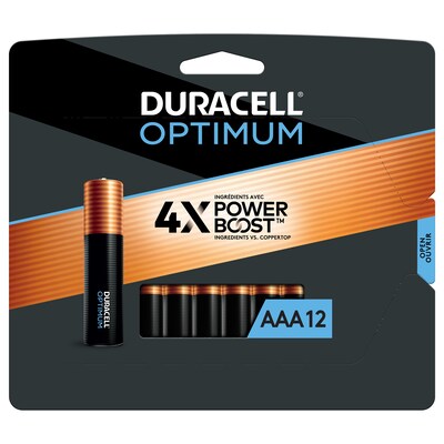 Duracell Optimum AAA Alkaline Battery, 12/Pack (OPT2400B12PRT)