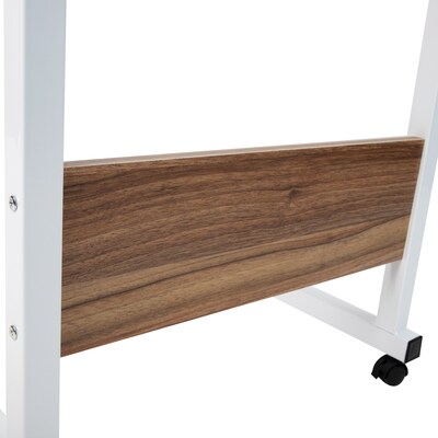 Mind Reader Woodland Collection 23.75 Mixed Materials Rectangular Computer Desk, Brown/White, Each (OBRJUST-BRN)