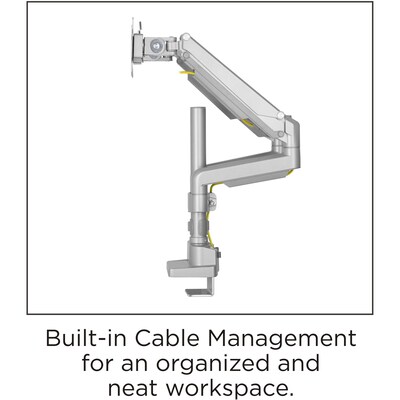 Lorell Adjustable Dual Monitor Arm with Pole, Up to 32" Monitor, Gray (LLR99803)