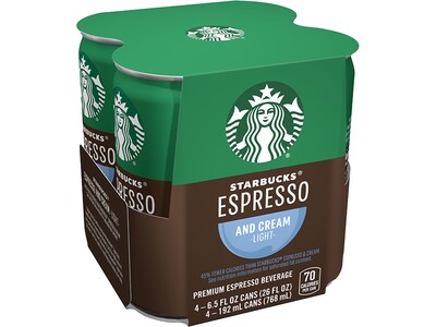 Starbucks Doubleshot Espresso & Cream Light Cold Brew Coffee, 6.5 fl. oz., 24/Carton (17544)