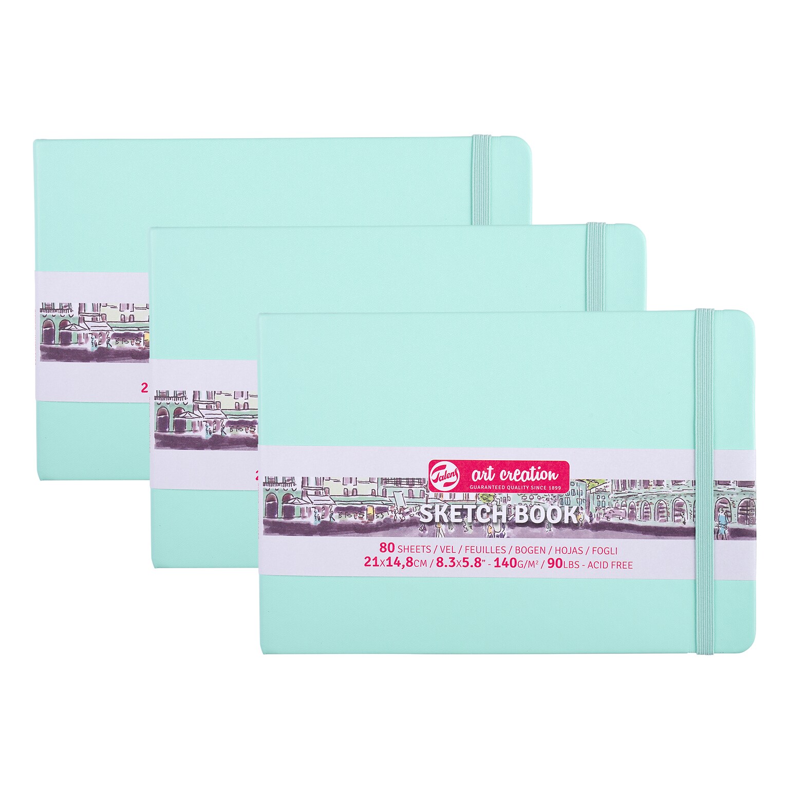 Talens Art Creation 8.3 x 5.8 Sketch Book, 80 Sheets/Book, 3/Bundle (TLN9314035M-3)