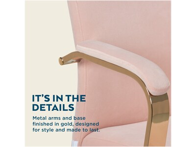 Thomasville Furniture Jolie Ergonomic Fabric Swivel Desk Chair, Blush (60068-BLSH)