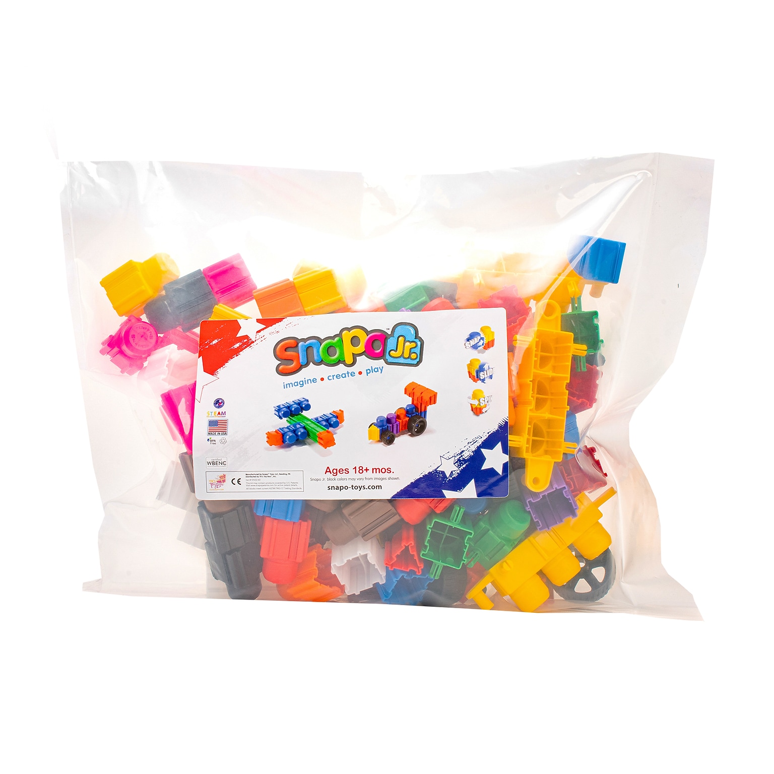 Snapo Jr. Building Blocks Mega Builders Kit, 125 Pieces/Set (SNP32125)