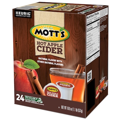 Mott's Hot Apple Cider, 0.79 oz. Keurig K-Cup Pods, 24/Box (386040)