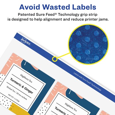 Avery Print-to-the-Edge Inkjet Round Labels, 1 1/2 Dia, White, 400 Labels/Pack (8293)