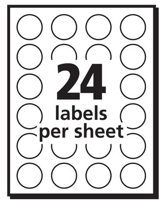 Avery Laser/Inkjet Color Coding Labels, 3/4" Dia., Red, 1008 Labels Per Pack (5466)