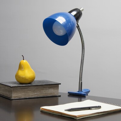 Creekwood Home 15.25" Basic Clip On Reading Light with Flexible Gooseneck, Blue (CWD-1008-BL)