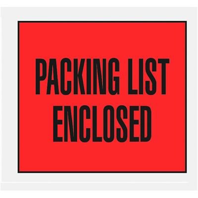Self-Adhesive 4-1/2 x 5-1/2 Packing List Envelopes; Red Back Loading, 1000/BX