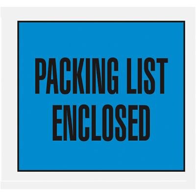 Self-Adhesive 4-1/2 x 5-1/2 Packing List Envelopes; Blue Back Loading, 1000/BX