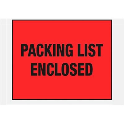 Self-Adhesive 7 x 5-1/2 Packing List Envelopes; Red Back Loading, 1000/BX