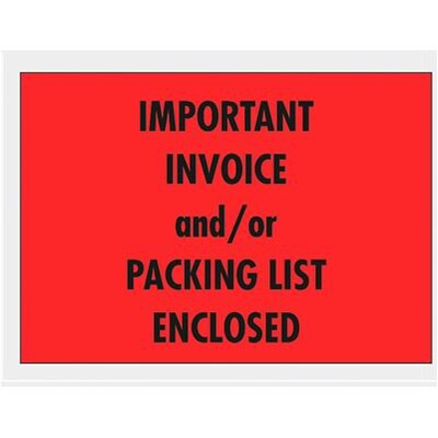 Self-Adhesive Important Invoice or Packing List Enclosed Envelopes, 1000/BX