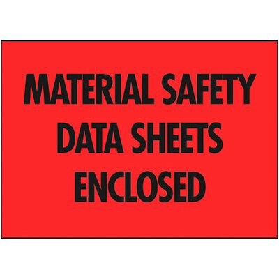Self-Adhesive Material Safety Data Sheets Enclosed Packing List Envelopes